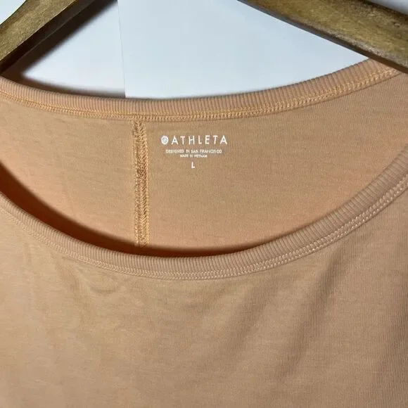 Athleta Womens L Orange Short Sleeve T-Shirt Round Neck Active Top - Picture 2 of 4